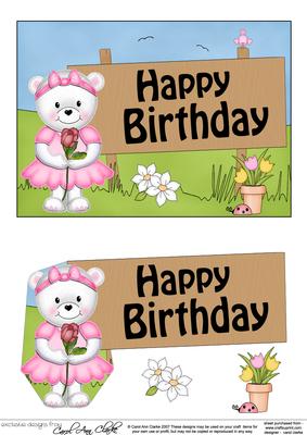 5x7 Teddy Tess's Rose Birthday Easicut 3D Decoupage