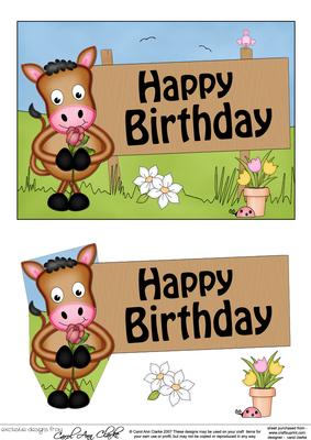 5x7 Gigi Horse's Rose Birthday Easicut 3D Decoupage