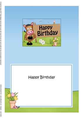 5x7 Gigi Horse's Rose Birthday Matching Insert