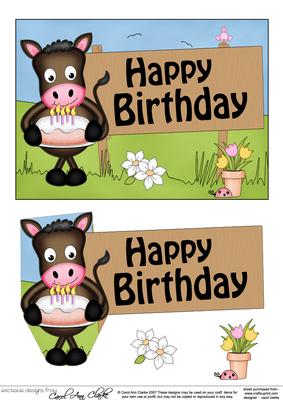 5x7 Gigi Horse's Cake Birthday Easicut 3D Decoupage