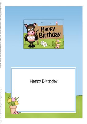 5x7 Gigi Horse's Cake Birthday Matching Insert