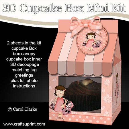 3D Girlz Suzi Milk Carton Cupcake or Treat Box Mini Kit