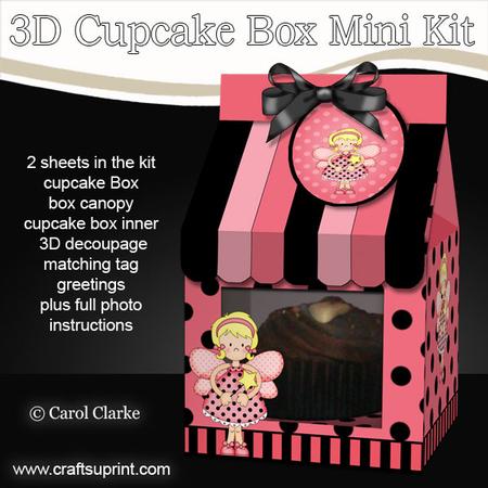3D Girlz Fiz Fairy Milk Carton Cupcake or Treat Box Mini Kit