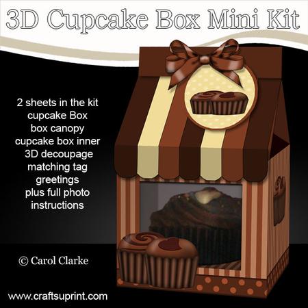 3D Chocolate Milk Carton Cupcake Treat Box Mini Kit