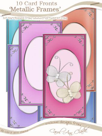 Summer Mists Dl 'silver Metallic Frame' Card Fronts Kit