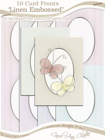 'linen Embossed' Card Fronts Kit - Shades of White