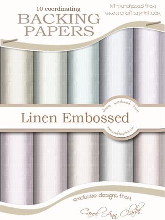 'linen Embossed' Backing Paper Kit - Shades of White