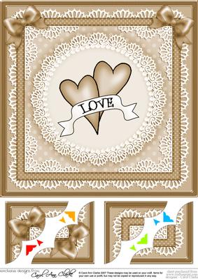 8 x 8 Love Hearts Scalloped Corner Topper