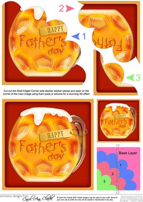 Mine's a Pint Fathers Day Shell Edged Corner Side Stacker