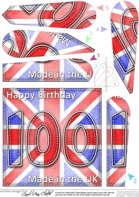 Flying the Flag Uk 100th Birthday Fan Pyramage Topper