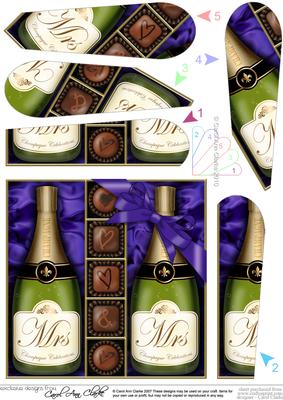 Mrs & Mrs Champers N Chocs Fan Pyramage Topper