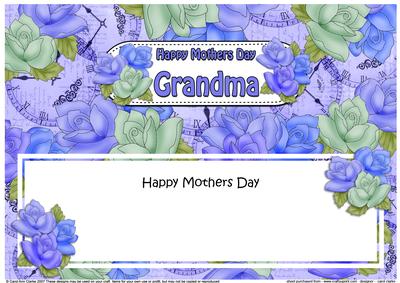 Mothers Day Grandma Roses Matching Large Dl Insert