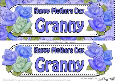 Large Dl Mothers Day Granny Roses Card & 3D Decoupage