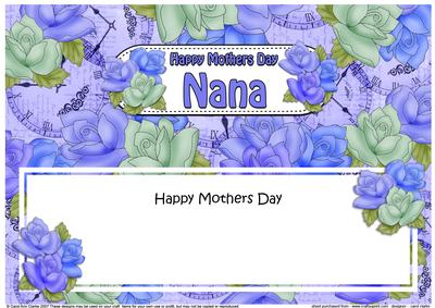 Mothers Day Nana Roses Matching Large Dl Insert