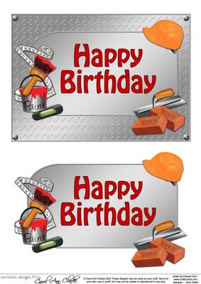 5x7 Birthday Handyman Tools 3D Decoupage