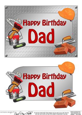 5x7 Birthday Dad Handyman Tools 3D Decoupage