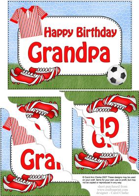 5x7 Football Birthday Grandpa Scallop Corner Stacker