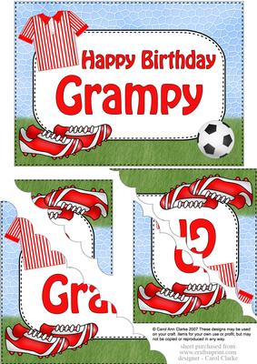 5x7 Football Birthday Grampy Scallop Corner Stacker