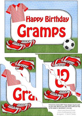 5x7 Football Birthday Gramps Scallop Corner Stacker