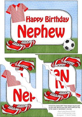 5x7 Football Birthday Nephew Scallop Corner Stacker