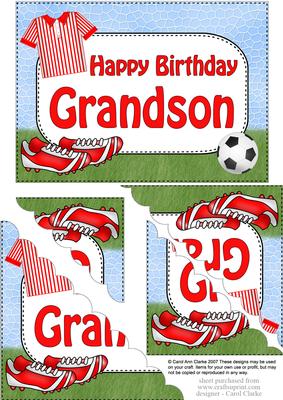 5x7 Football Birthday Grandson Scallop Corner Stacker