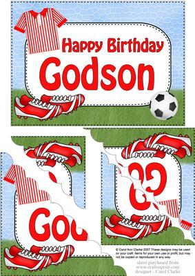 5x7 Football Birthday Godson Scallop Corner Stacker