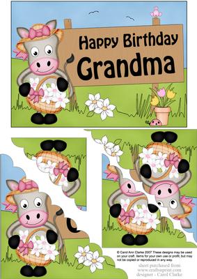 5x7 Gigi Horse Birthday Grandma Scallop Corner