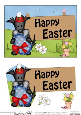 5x7 Scottie Dog Easter Easicut 3D Decoupage