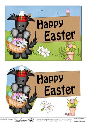 5x7 Scottie Dog Easter Easicut 3D Decoupage