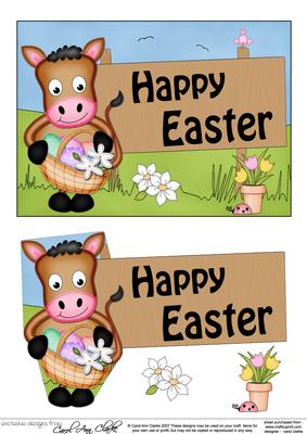 5x7 Gigi Horse Easter Easicut 3D Decoupage
