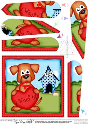 Rusty the Dog's Heart Fan Pyramage Topper