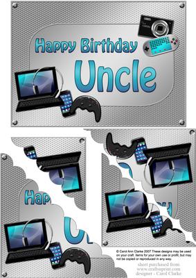 5x7 Gadgets N Gizmos Birthday Uncle Scallop Corner Stacker