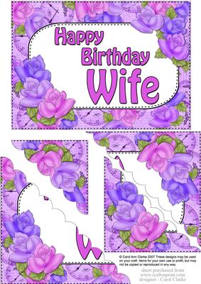 5x7 Time for Roses Birthday Wife Scallop Corner Stacker