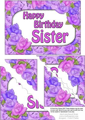 5x7 Time for Roses Birthday Sister Scallop Corner Stacker