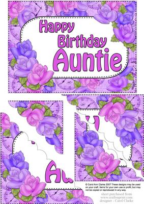5x7 Time for Roses Birthday Auntie Scallop Corner Stacker