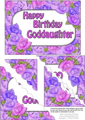 5x7 Time for Roses Birthday Goddaughter Scallop Corner