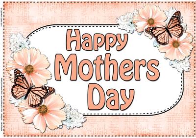 A4 Mothers Day Flowers & Butterflies Card Topper