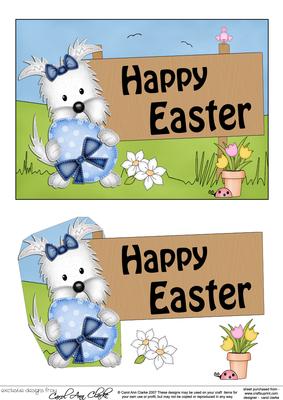 5x7 Westie Dog Easter Easicut 3D Decoupage