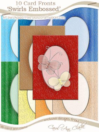 'swirls Embossed' Card Fronts Kit - Men's DIY Colours