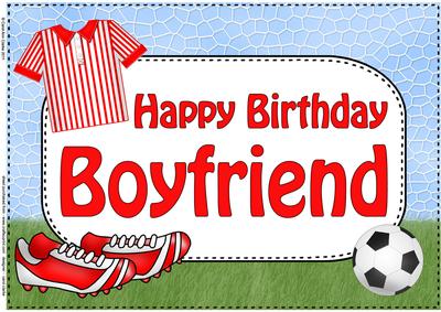 A4 Birthday Boyfriend Football Card Topper