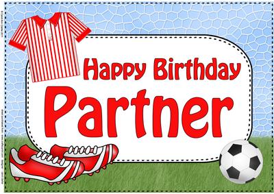 A4 Birthday Partner Football Card Topper