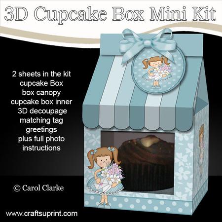 3D Girlz Liz Milk Carton Cupcake or Treat Box Mini Kit