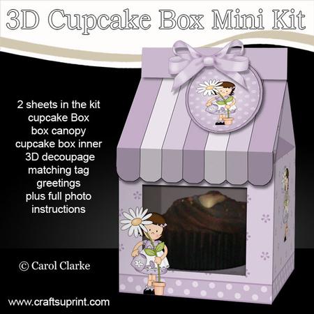 3D Girlz Suzi Milk Carton Cupcake or Treat Box Mini Kit
