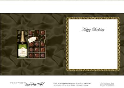 Birthday Champers N Chocs Matching Insert Square Landscape