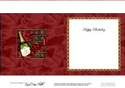 Birthday Champers Chocs N Roses Matching Insert Square Lands