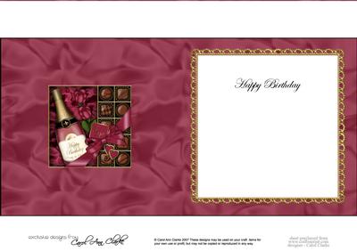 Birthday Champers Chocs N Roses Matching Insert Square Lands