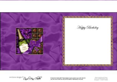 Birthday Champers Chocs N Roses Matching Insert Square Lands