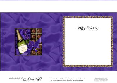 Birthday Champers Chocs N Roses Matching Insert Square Lands