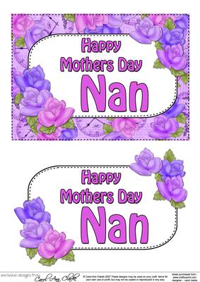5x7 Mothers Day Nan Time for Roses 3D Decoupage