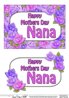 5x7 Mothers Day Nana Time for Roses 3D Decoupage
